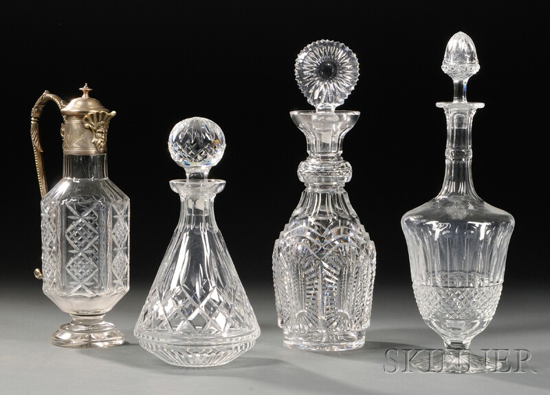 Appraisal: Four Assorted Pieces of Crystal a marked St Louis long-neck