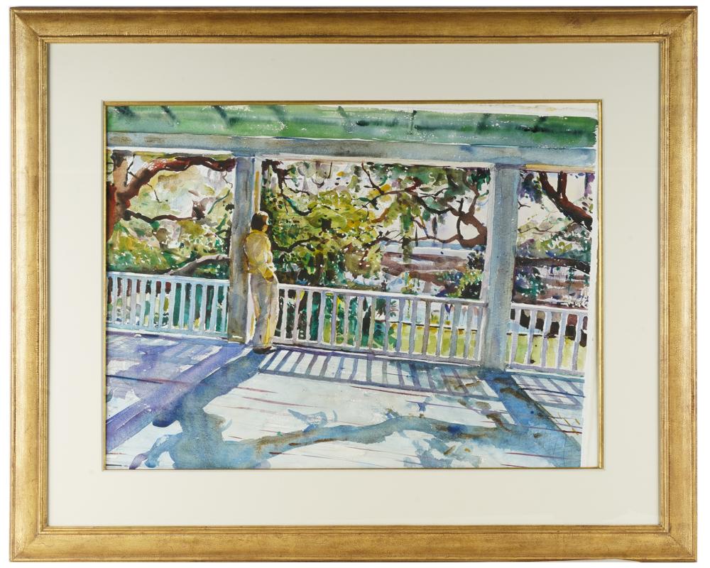 Appraisal: SHIRL GOEDIKE B VIEW FROM THE VERANDA watercolor on paper