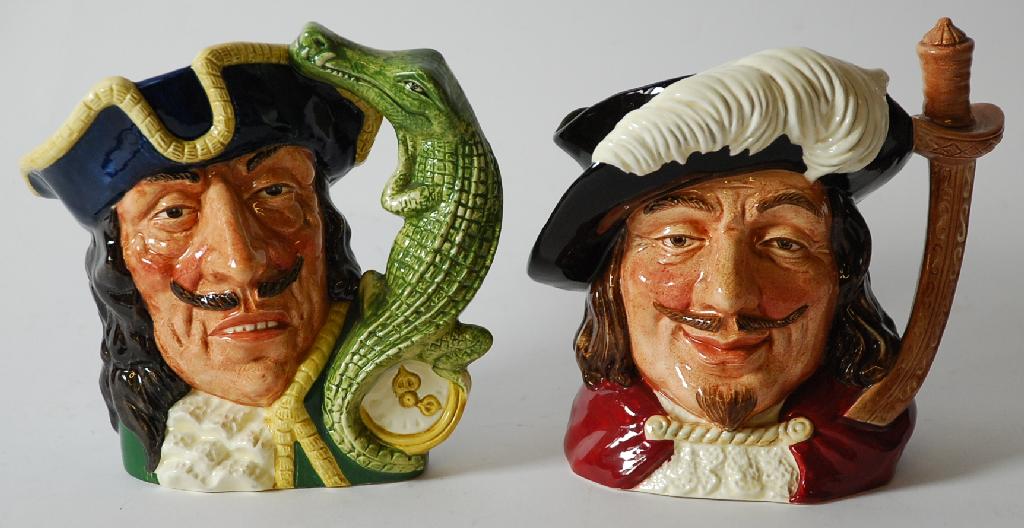 Appraisal: TWO ROYAL DOULTON LARGE SIZED POTTERY CHARACTER JUGS 'Porthos' D