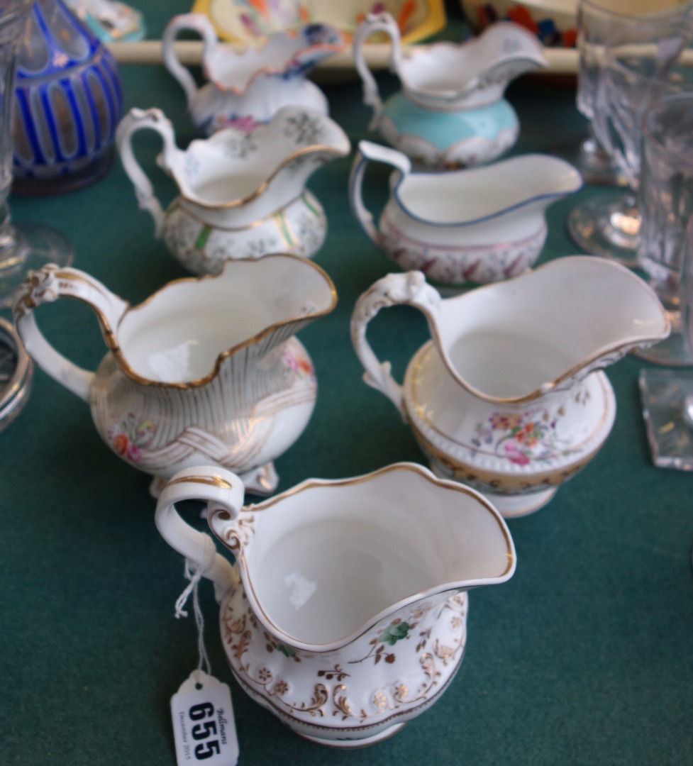 Appraisal: A group of seven Ridgway porcelain milk jugs th century