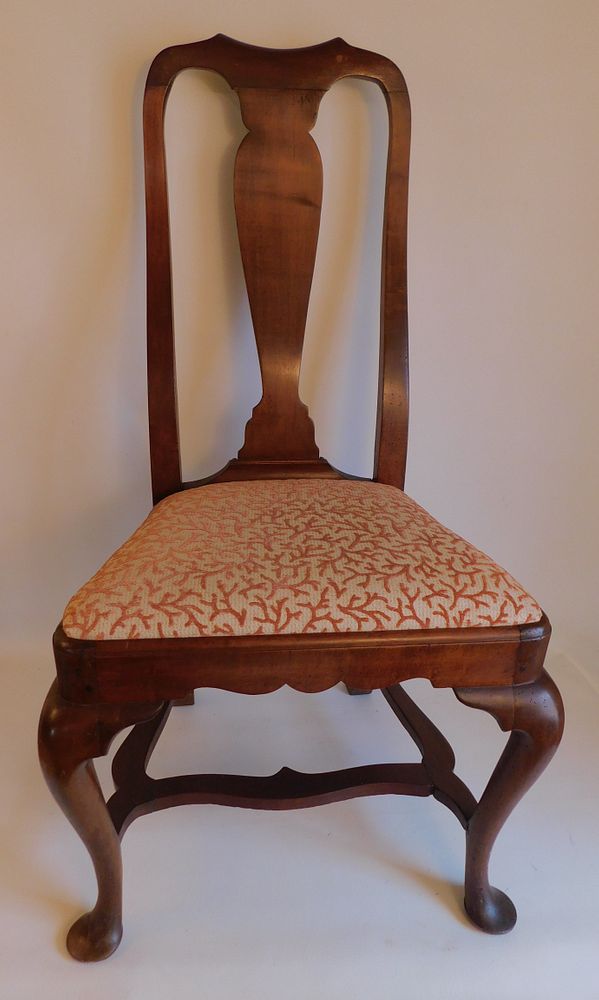 Appraisal: PERIOD QUEEN ANNE DINING CHAIR Period Queen Anne walnut side