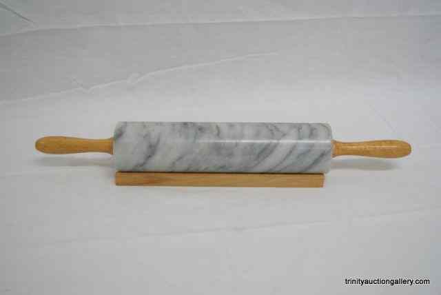 Appraisal: Solid Marble Rolling Pin w StandThis is for a solid