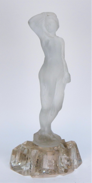 Appraisal: FROSTED GLASS NUDE STATUE IN THE STYLE OF LALIQUE France