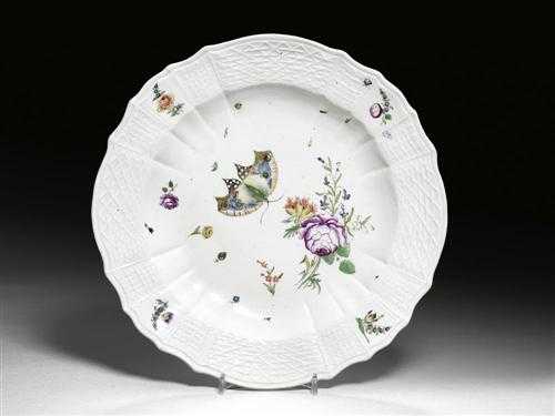 Appraisal: ROUND DISH Volkstedt circa - With lattice work in relief