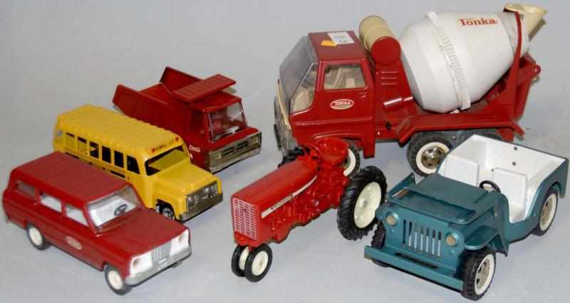 Appraisal: Six Tonka and Hubley Toys Cement mixer station wagon and