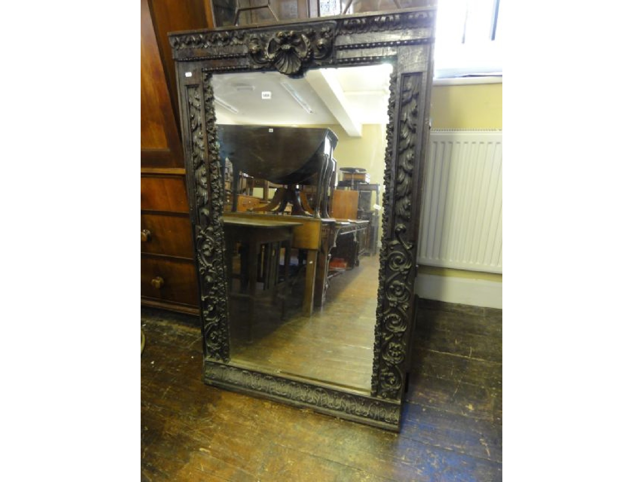 Appraisal: A th century carved oak frame of rectangular form with