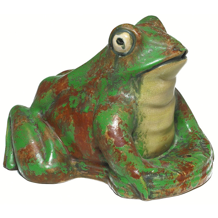 Appraisal: Good Weller Coppertone garden ornament large frog w x h