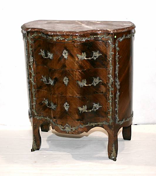 Appraisal: A Continental Rococo style gilt bronze mounted rosewood commode third