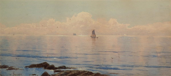 Appraisal: BRICHER ALFRED THOMPSON American - Sailing Along the Coast watercolor