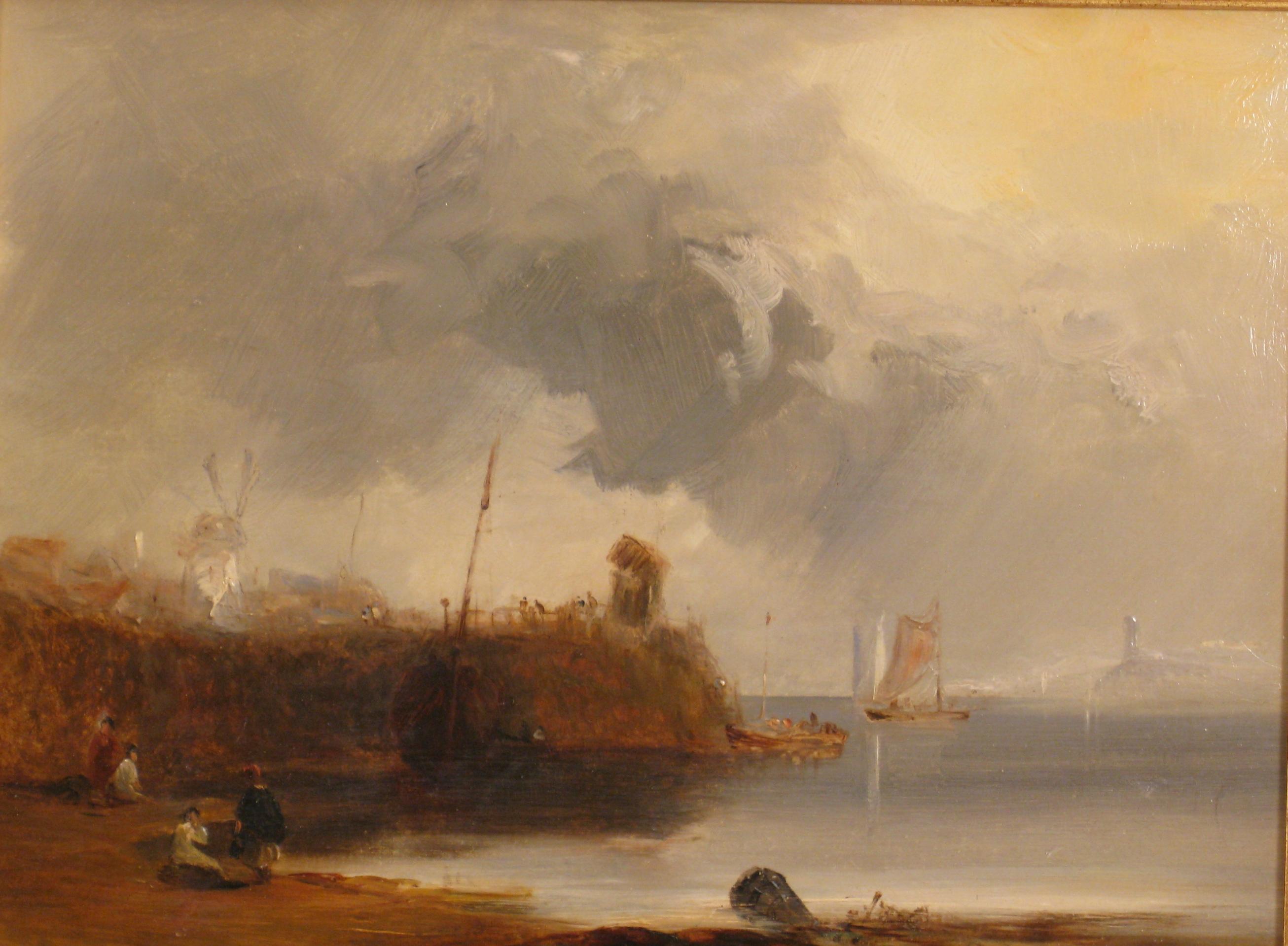 Appraisal: FOLLOWER OF HENRY BRIGHT A coastal Landscape with Figures on