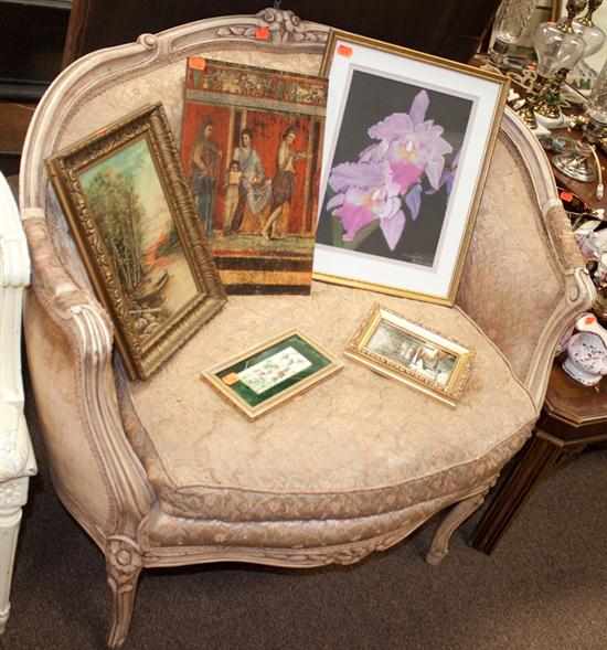 Appraisal: Louis XV style painted wood upholstered fauteuil Estimate - No