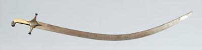 Appraisal: Gilt decorated Shamshis sword curved single-edged blade finely watered on