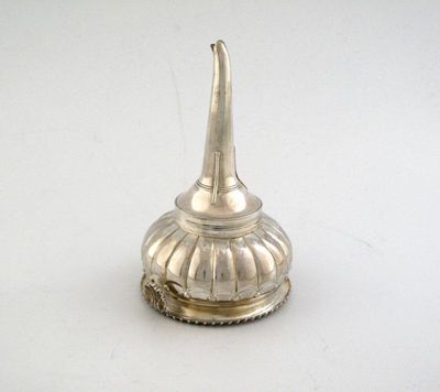 Appraisal: A George IV wine funnel with a gadrooned rim and