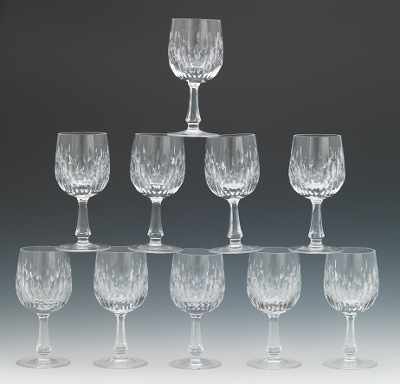 Appraisal: Ten Gorham Chantilly Wine Glasses Etched with Gorham on the