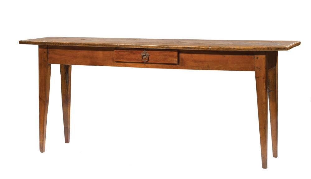 Appraisal: Chinese Mixed Woods Console Table plank top small frieze drawer