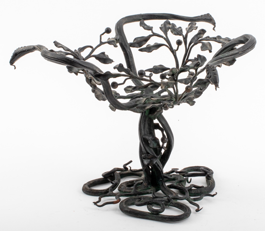 Appraisal: UMBERTO BELLOTTO WROUGHT IRON STAND Umberto Bellotto Italian - wrought