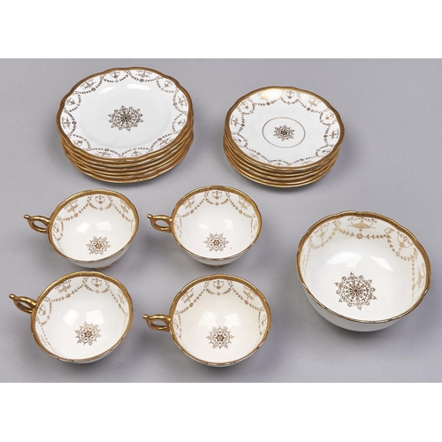 Appraisal: A Coalport gilt tea service with etched border plate cm