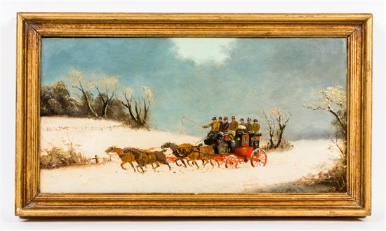 Appraisal: Sale Lot Artist Unknown th century Carriage Ride oil on