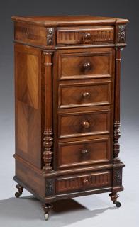 Appraisal: French Louis XVI Style Carved Walnut Nightstand l French Louis