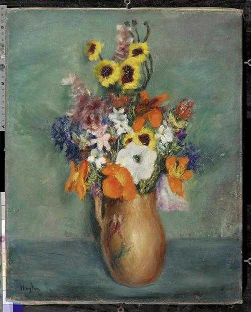 Appraisal: HAYDEN HENRI Warsaw - Paris Floral still life Oil on