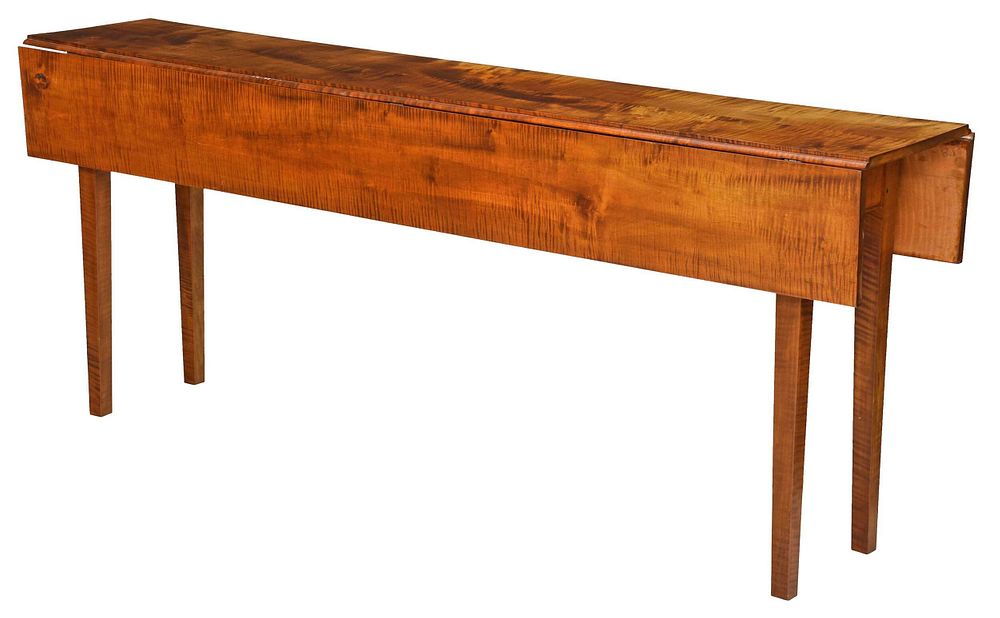 Appraisal: American Federal Style Tiger Maple Drop Leaf Table th century