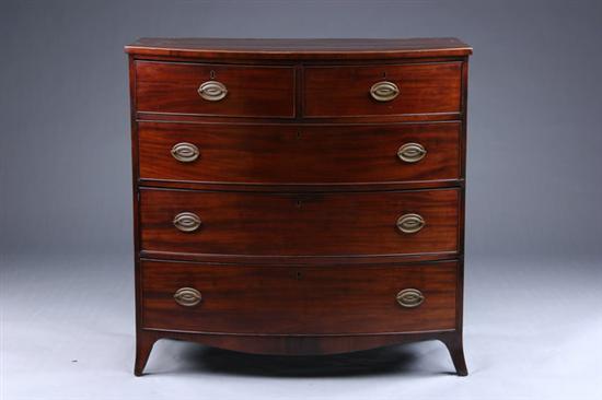 Appraisal: GEORGE III BOWFRONT CHEST OF DRAWERS early th century mahogany