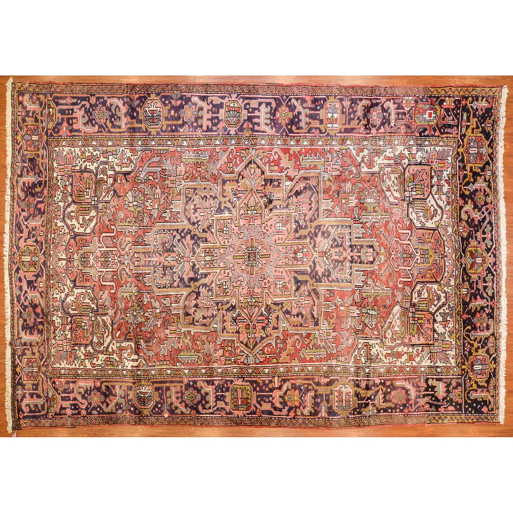 Appraisal: Heriz Carpet Persia x Third quarter- th century hand-knotted wool