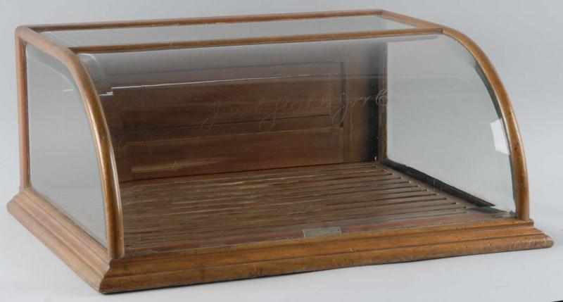 Appraisal: Large Glass Curved Front Cigar Display Case Description Beautiful design