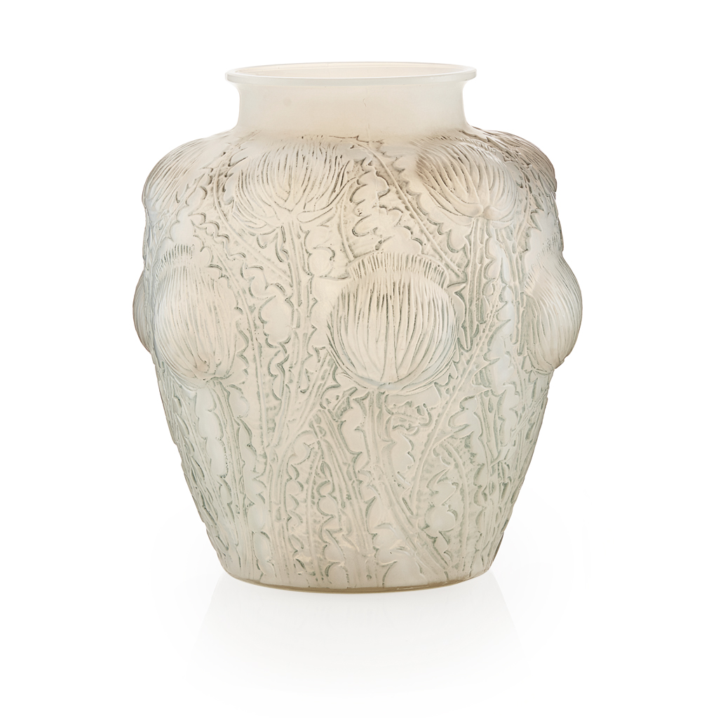 Appraisal: REN LALIQUE - 'DOMREMY' FROSTED AND OPALESCENT GLASS VASE INTRODUCED