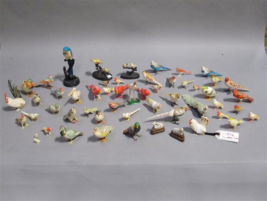 Appraisal: MISCELLANEOUS GROUP OF JAPANESE POLYCHROME PAINTED FIGURES OF BIRDS th