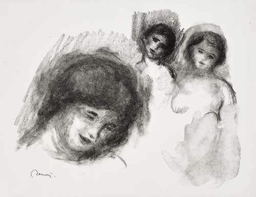 Appraisal: PIERRE-AUGUSTE RENOIR La Pierre au Trois Croquis Lithograph x mm