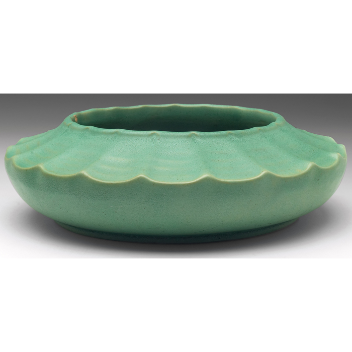 Appraisal: Teco bowl designed by Fritz Albert low shape with a