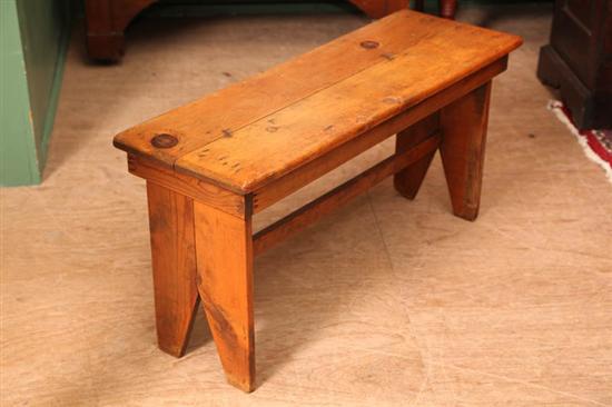 Appraisal: CROCK BENCH Pine with a two board top and A