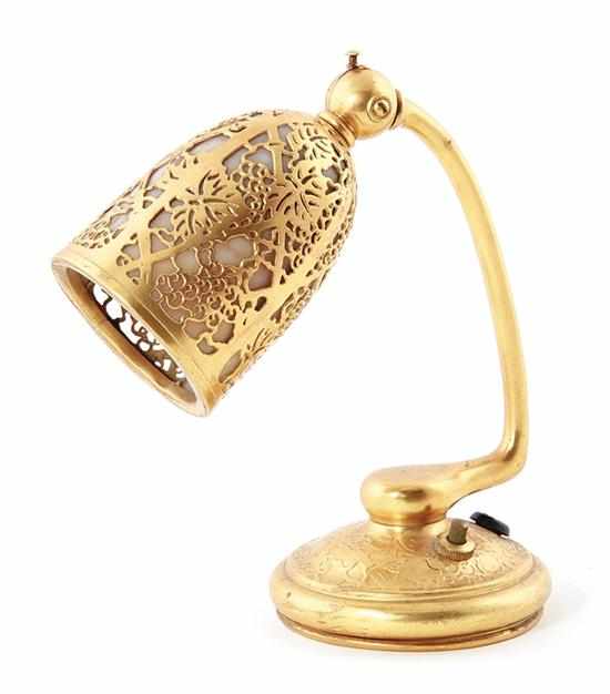 Appraisal: Rare Tiffany Studios bronze and glass desk lamp New York