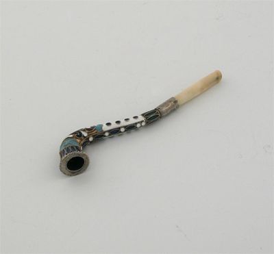 Appraisal: An early th century Russian cloisonne enamel cheroot holder in