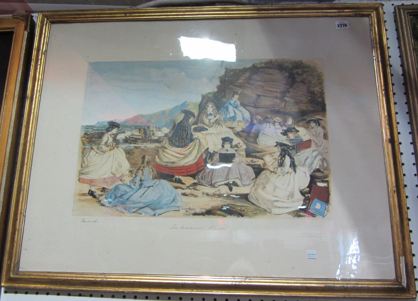 Appraisal: A print of ladies working on a beach