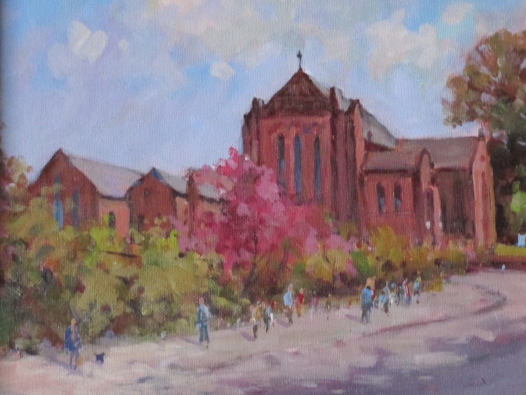 Appraisal: JOSEPH D HENDERSON Oil on board 'Burnside Parish Church' signed