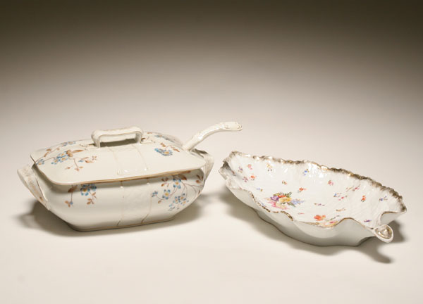 Appraisal: Two pieces transfer and hand painted china B D Limoges