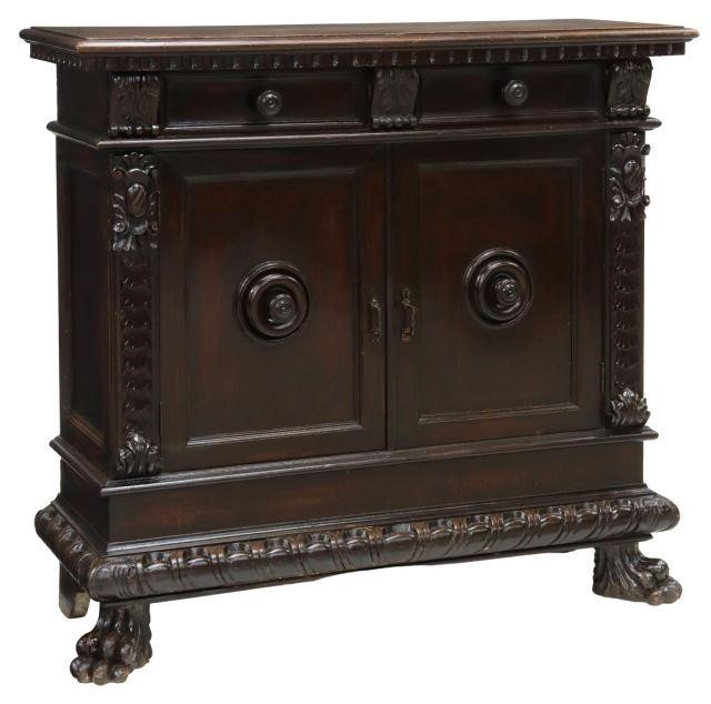 Appraisal: Italian Renaissance Revival carved walnut cabinet early th c two