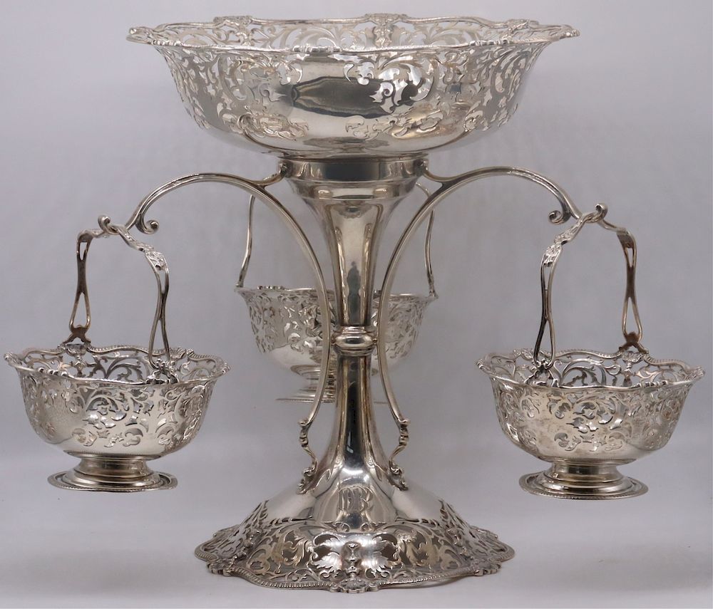 Appraisal: SILVER Mappin Webb English Silver Epergne Mappin Webb English silver