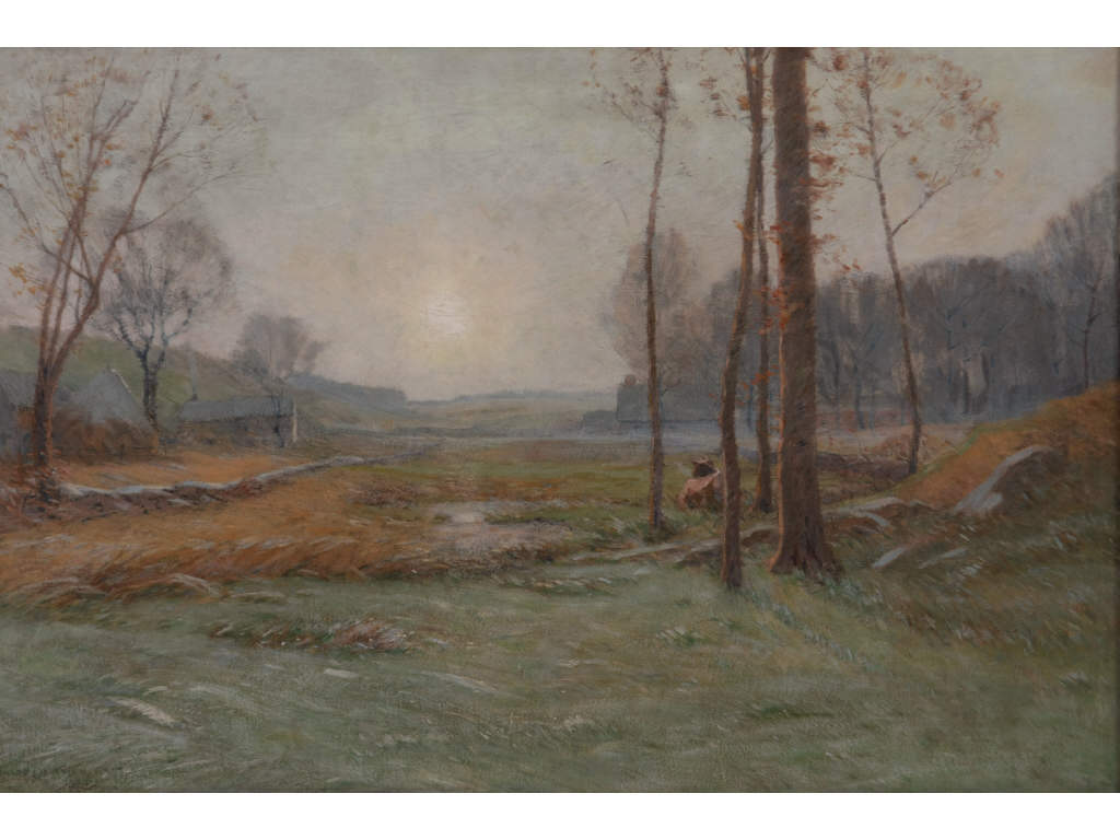 Appraisal: Leonard Ochtman CT - Frosty Morning oil on canvas relined