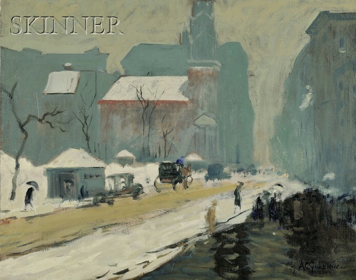 Appraisal: Arthur Clifton Goodwin American - Park Street Church in Winter