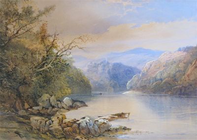 Appraisal: Thomas Miles Richardson Jr - View of a lake with