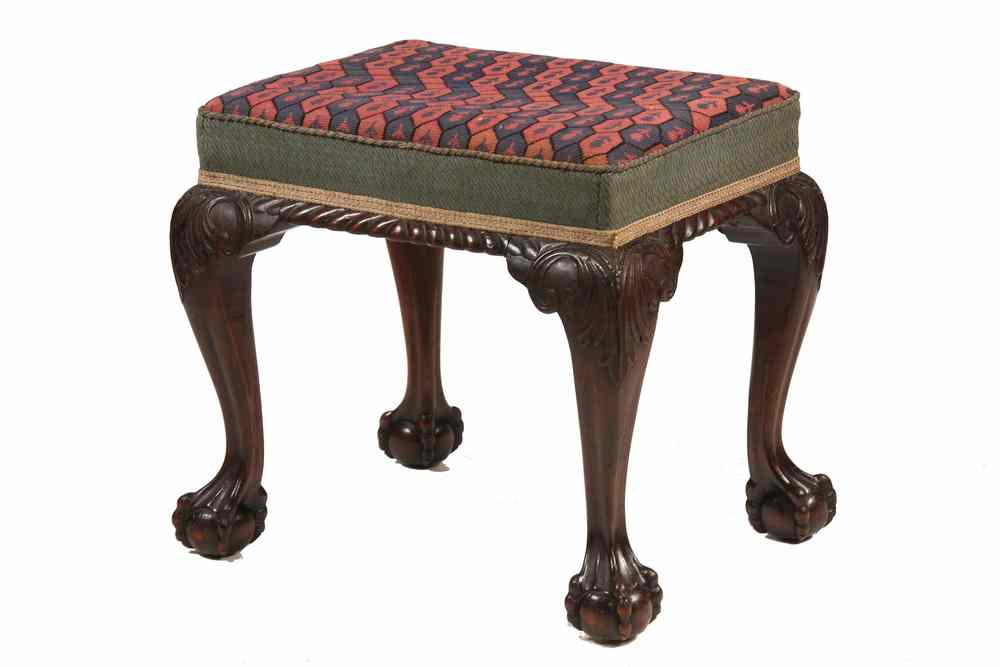 Appraisal: CHIPPENDALE OTTOMAN - Late th c Chippendale Style Mahogany Ottoman