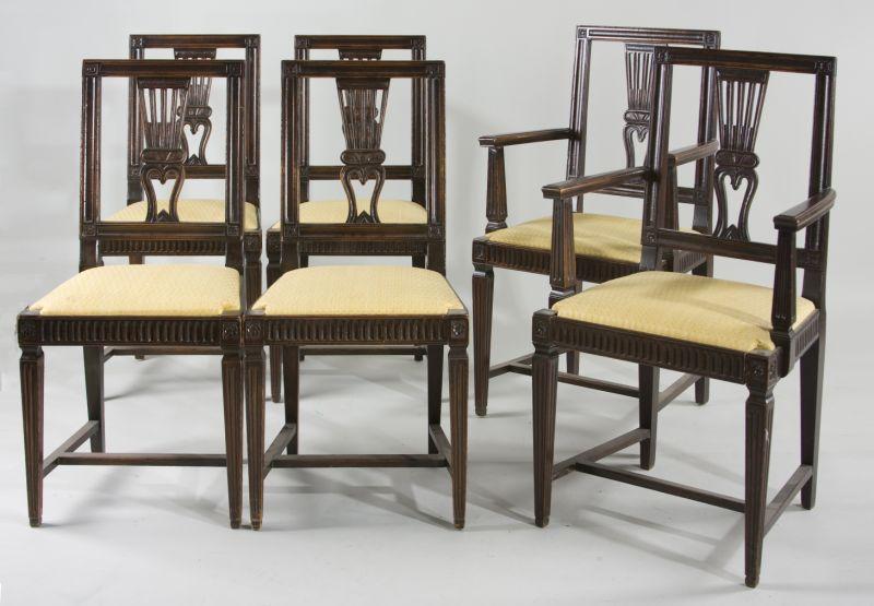 Appraisal: Set of Six Italian Dining Chairs circa two arm chairs