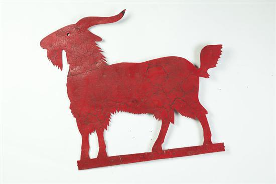 Appraisal: GOAT WEATHERVANE Twentieth century Good silhouette with weathered red paint