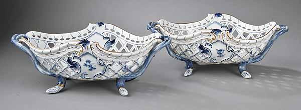 Appraisal: A Pair of Meissen Blue and White Porcelain Open Latticework