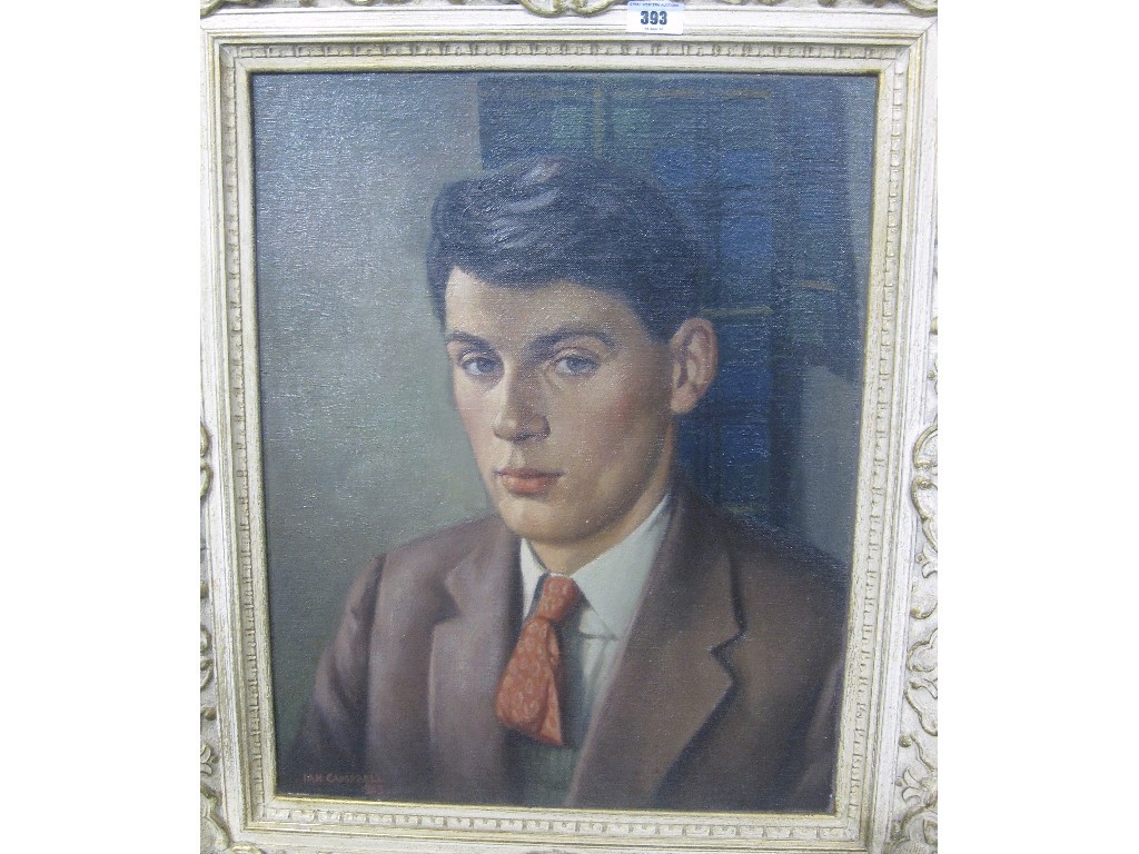 Appraisal: IAN CAMPBELL Oil on board portrait of a man signed