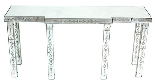 Appraisal: Sale Lot A Venetian Style Mirrored Console Table th century