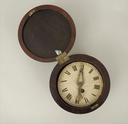 Appraisal: Ship's Clock in Rosewood Covered Box in in diam